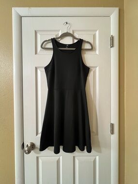 H&M Black Tank Fit-and-Flare Mini Dress